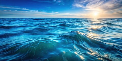 Obraz premium Detailed close-up of sea water with high-resolution textures, sea, water, ocean, marine, liquid, waves, blue,clear, aqua