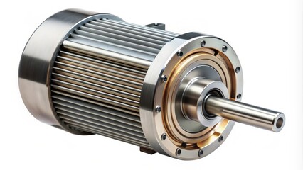 The shaft of an electric motor being processed for use in a pump drive for oil pumping , production, manufacturing