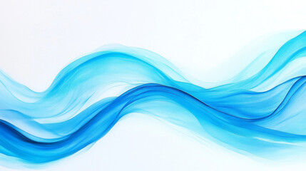 Fototapeta premium Abstract blue wave design on a white background.