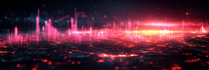 Fototapeta premium Abstract city lights in a futuristic setting.