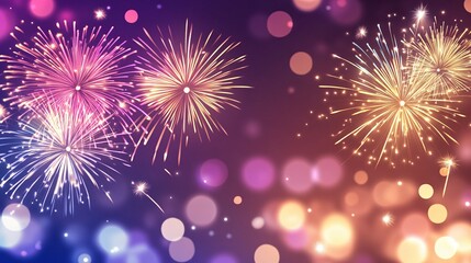 Fototapeta premium Abstract Blurred Fireworks Display with Bokeh Lights