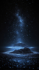 Naklejka premium A mystical night sky with a dazzling display of stars.