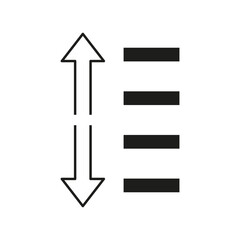 Arrow icon design. Up and down. Simple line layout. Vertical direction icon.