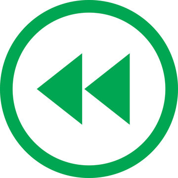 recommend clip art: Green Rewind Button Icon 