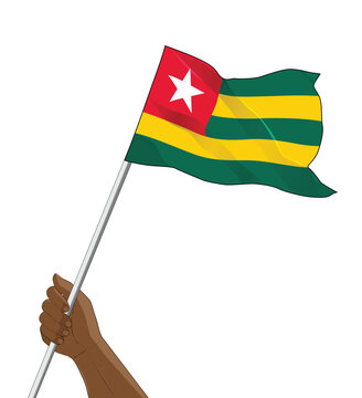 recommend clip art: hand holding a waving togo flag vector