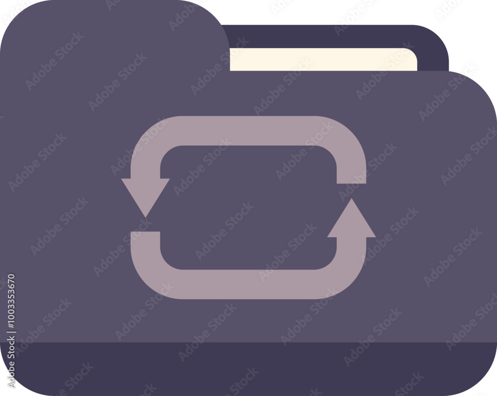 Poster folder icon is showing two arrows going in a circle, symbolizing a data recovery process