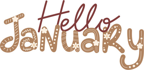 Hello January Lettering