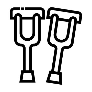 recommend clip art: crutches Line Icon