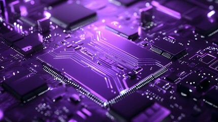 Obraz premium 2d illustration Abstract futuristic electronic circuit technology background. 