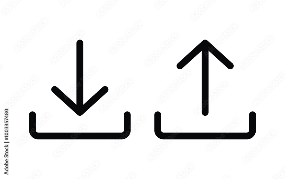 Canvas Prints download and upload icon vector