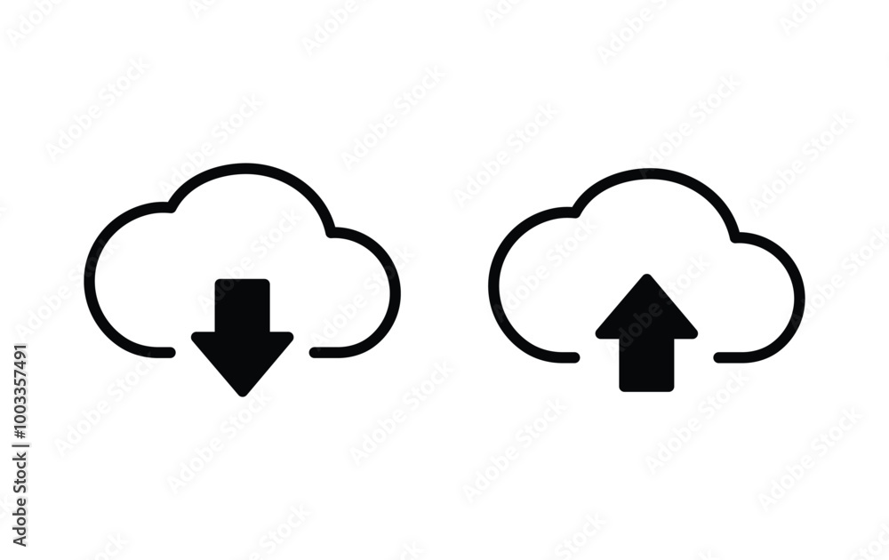 Canvas Prints download and upload icon vector