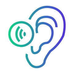 hearing aid Line Gradient Icon