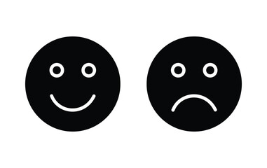 smile and sad emoticons, emoji icon vector