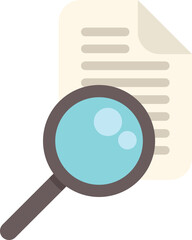 Magnifying glass is inspecting a document, searching for typos and mistakes