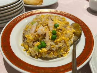 皿に盛られた美味しそうなチャーハン
