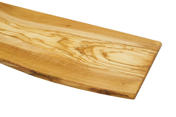 Charcuterie board with live edge wood slab with white open space on an angle