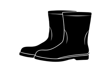 rain boots  silhouette icon white background