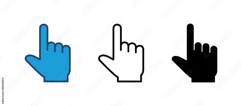Poster hand click icon vector. pointer icon vector. hand cursor icon vector