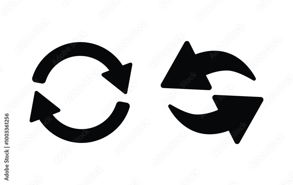 Poster reload icon, refresh symbol vector