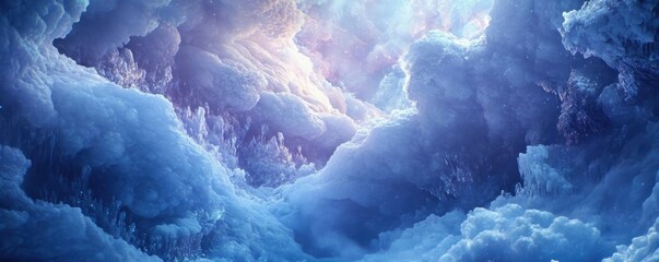 A serene blend of icy blue tones, creating a tranquil atmosphere reminiscent of winter's beauty and the calm of nature.