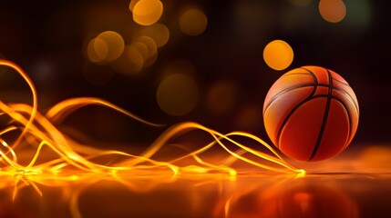 Bouncing Basketball in Vibrant Motion Blur