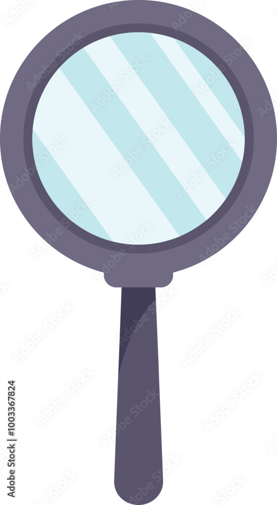 Poster magnifying glass is casting an empty reflection on a white background