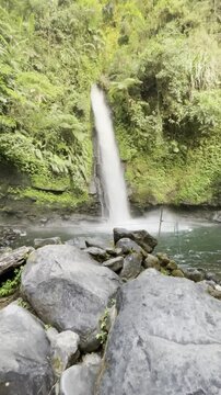 sawer waterfall in the forest west java 