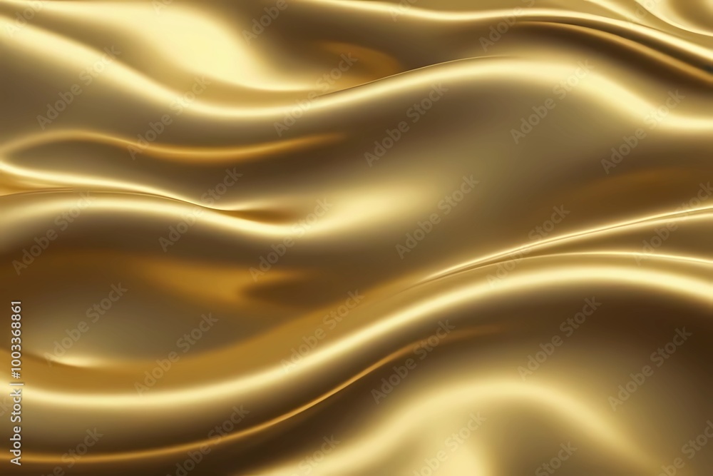Poster elegant wave motion in acrylic, blending light colors and gold, creating a modern, luxurious abstrac