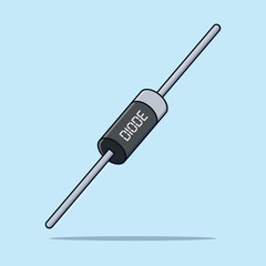 A Cartoon Vector Icon Illustration of a Diode Signifying electronics components Object Icon Concept