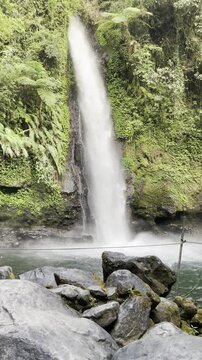 sawer waterfall in the forest west java 