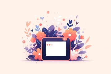 Digital tablet PC placed on a lush green plant backdrop, highlighting the intersection of technology and nature