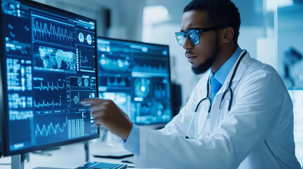 Healthcare analyst creating detailed graphs from diagnostic data, focused on improving patient outcomes through data analysis and visualization