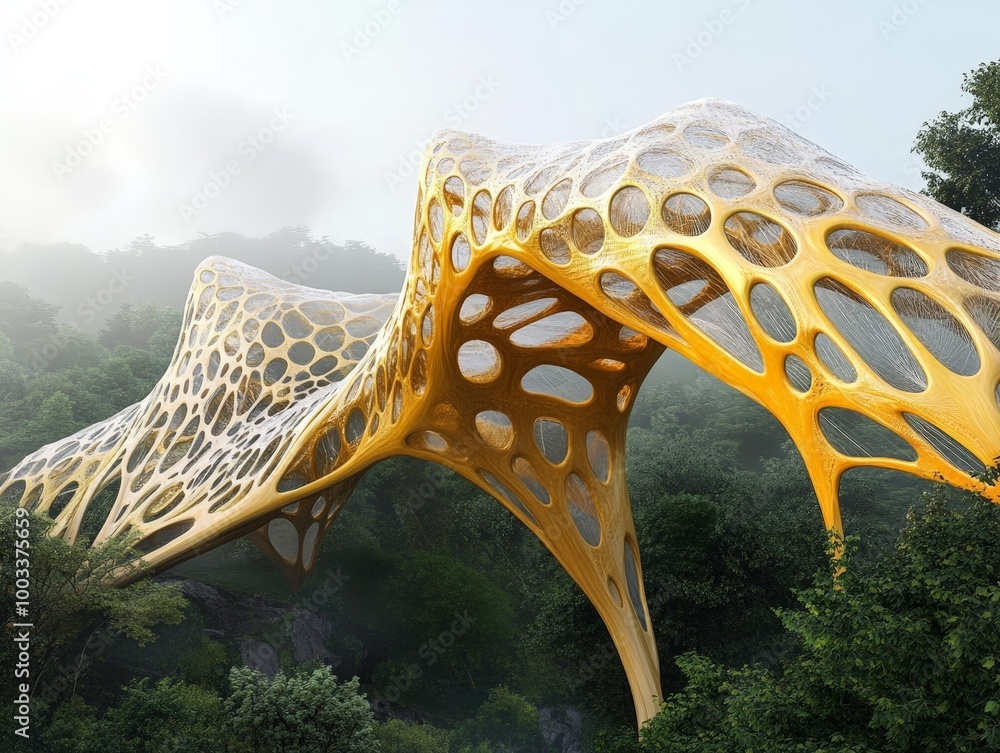 Aufkleber a biomimicry-inspired design for a new building material that mimics the strength and flexibility of