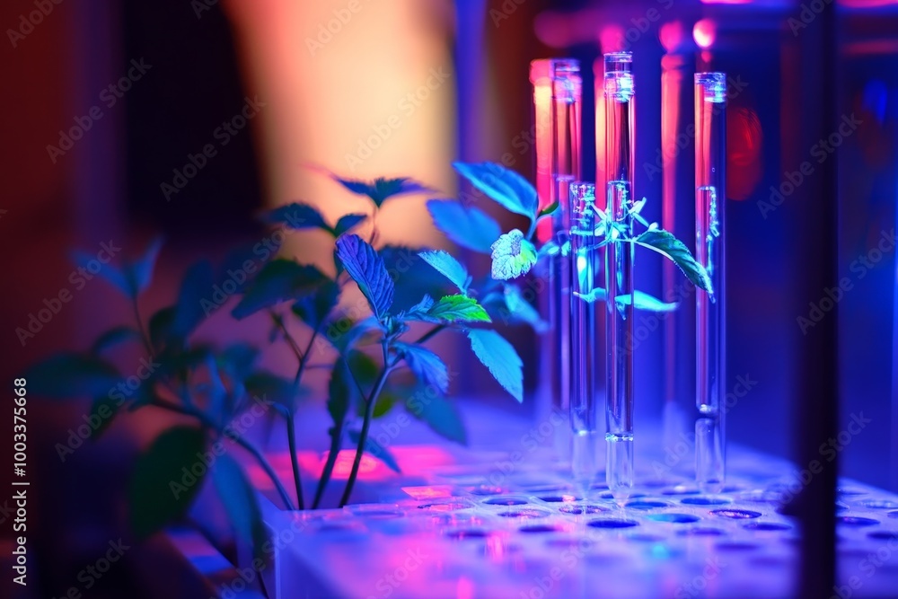 Poster a biophysics experiment showing the interaction of light with biological molecules, studying photosy