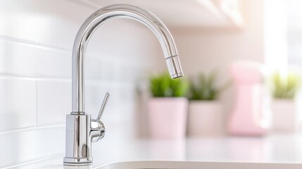 Modern stainless steel kitchen faucet with integrated water filter, enhancing convenience and style in a contemporary home