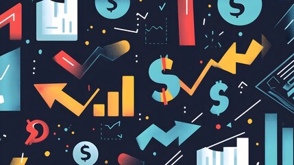 Vector finance pattern. FInance seamless background. 