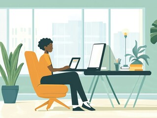A corporate remote work training program, teaching employees how to use remote collaboration tools like Zoom, Slack, and project management software.