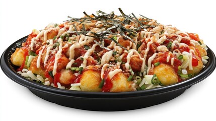 Freshly Made Takoyaki on a Beautifully Arranged Plate
