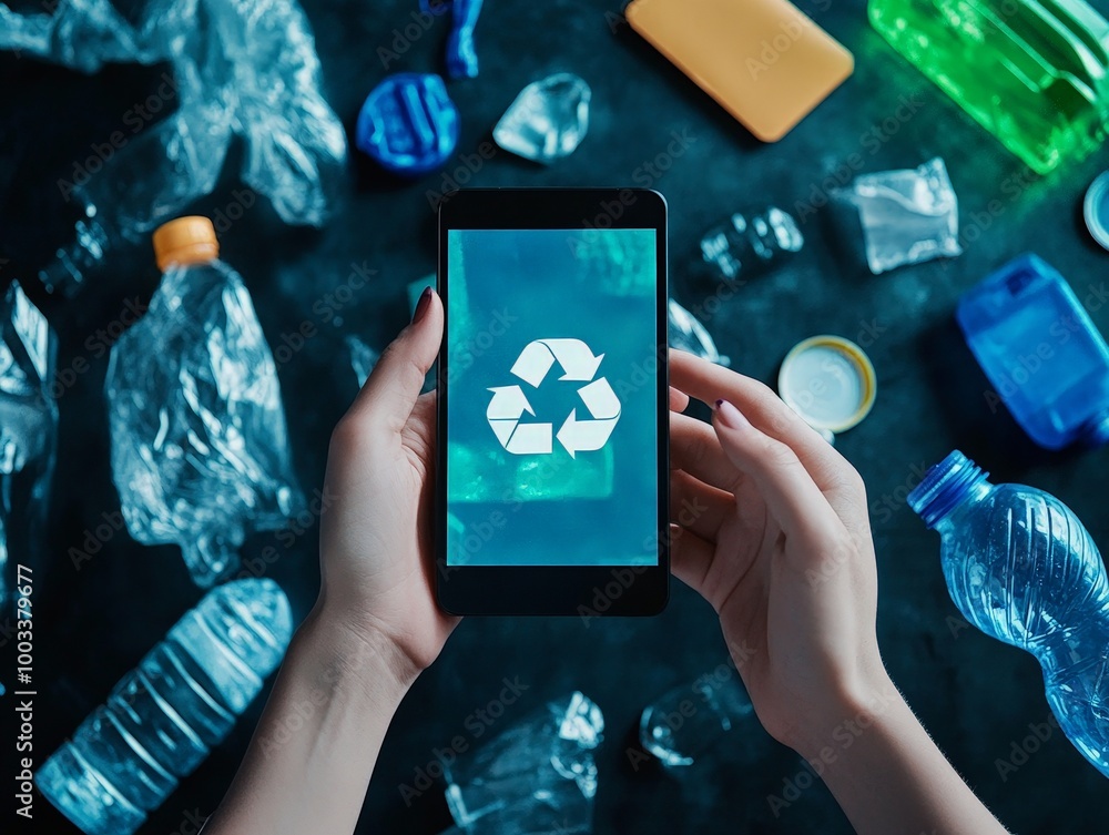 Poster a digital solution for a circular economy where apps connect consumers with recycling programs and s
