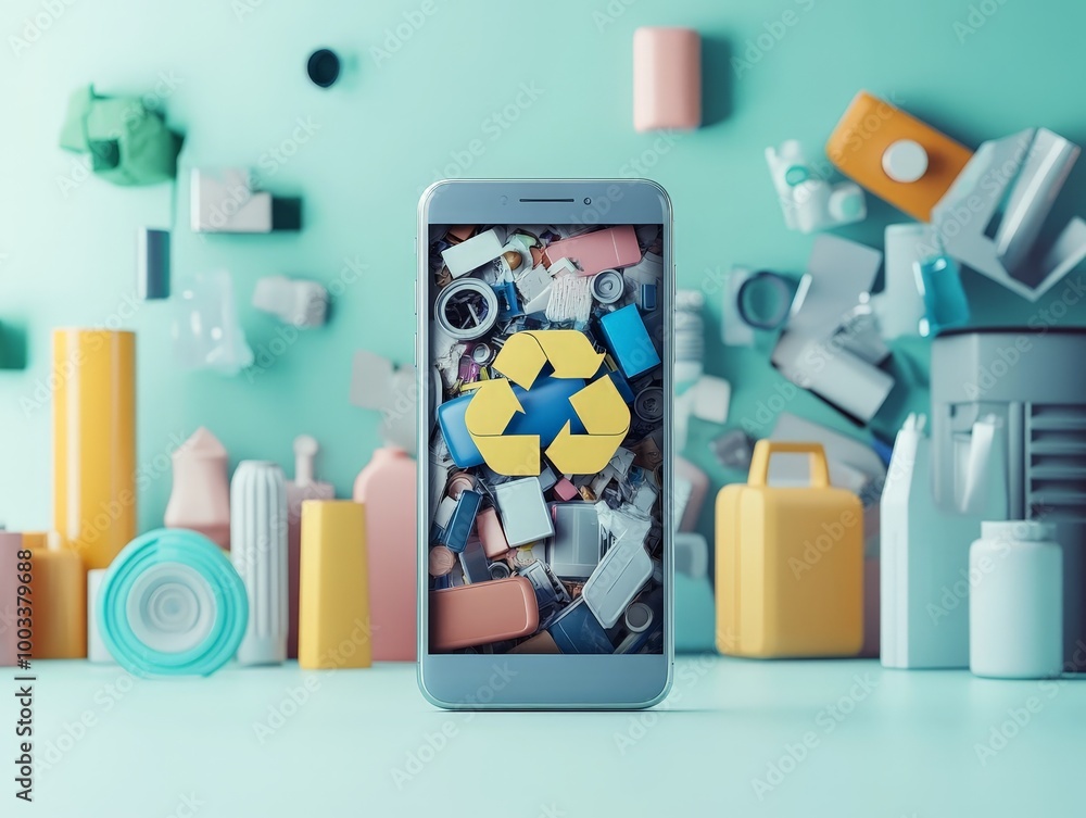 Poster a digital solution for a circular economy where apps connect consumers with recycling programs and s