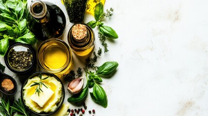 Styled Bowl of Creamy Mashed Potatoes with Herbs