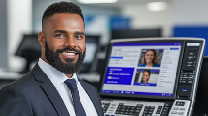 Engaging virtual collaboration among remote team members during a productive video conference meeting in modern office environment