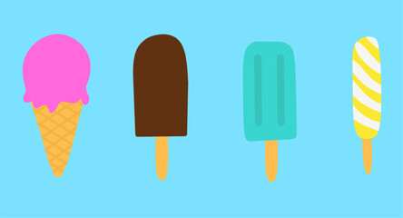 Delicious Ice Cream Vector Set. Suitable to Eat in Hot Weather. Good for your designs, magazines, websites and others