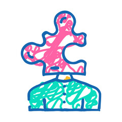 puzzle for resolve business problem doodle icon sketch vector. puzzle for resolve business problem sign. isolated symbol illustration