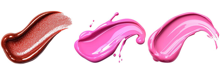 Vibrant Colors of Lip Gloss on a White Background