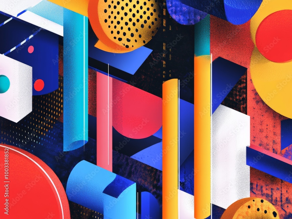Aufkleber a modern graphic design project featuring a colorful, abstract composition created using digital too