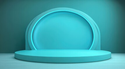 Abstract Turquoise Platform with Circular Design