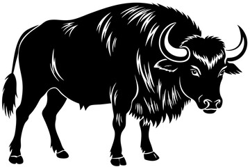 buffalo silhouette icon white background