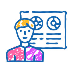 presentation of business consultant doodle icon sketch vector. presentation of business consultant sign. isolated symbol illustration