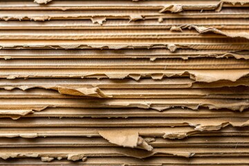 Close-up of stacked cardboard sheets showing texture and pattern